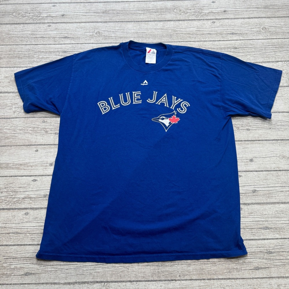 Vintage Majestic Blue Jays Shirt Men's XL Blue Jose Reyes #7 MLB Baseball Merch